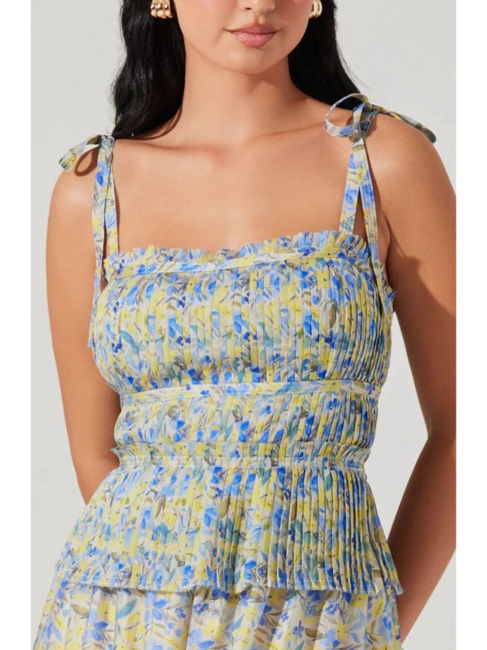 ASTR The Label Multicolor Ethelind Floral Pleated Maxi Dress Size 3X 36782 - Picture 3 of 14